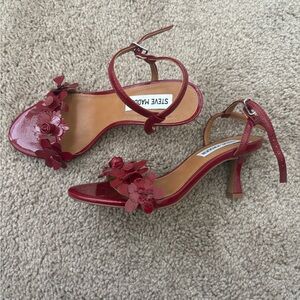 Zele Red Floral Women's Heels